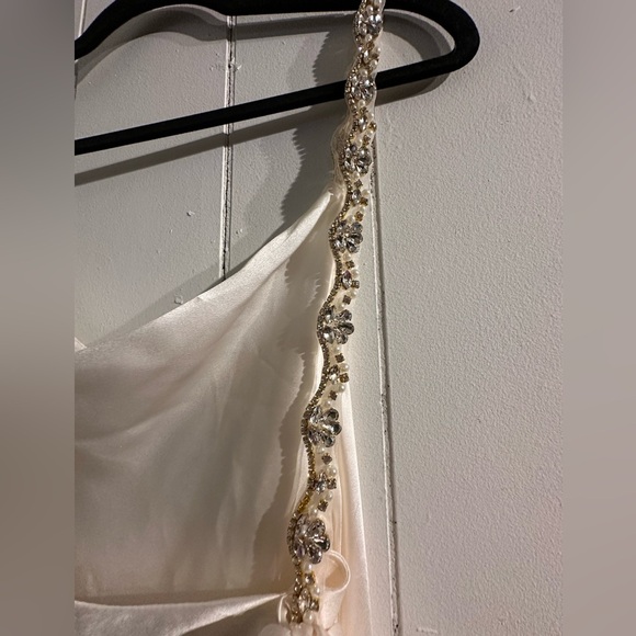 Sister The Label Satin Slip Dresswith full rhinestone straps and bows - Picture 5 of 9